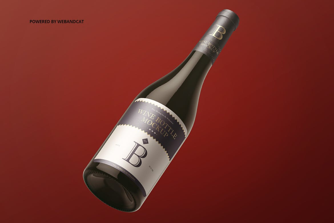 5款葡萄酒瓶样机模板 Wine Bottle Mockup 2_img_2