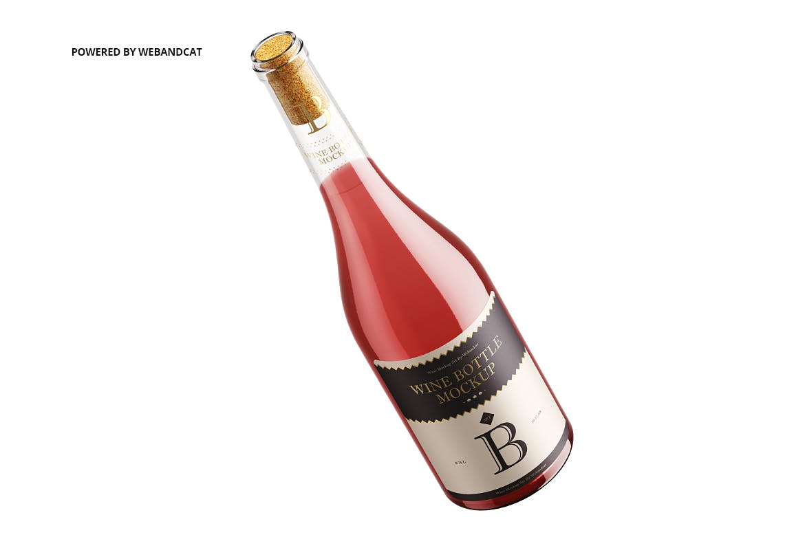 5款葡萄酒瓶样机模板 Wine Bottle Mockup 2_img_2