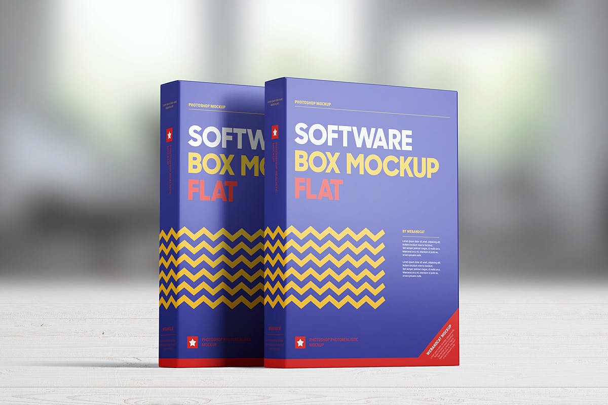 7个软件包装盒设计展示样机模板 Software Box Mockup - Flat_img_2