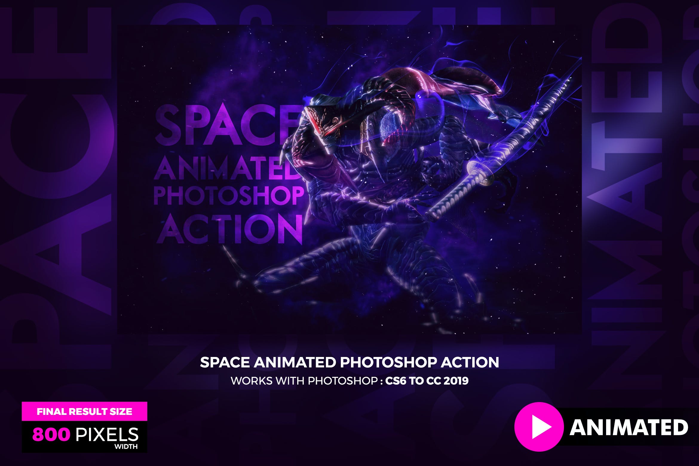 潮流太空效果照片处理特效PS动作 Animated Space Photoshop Action_img_2