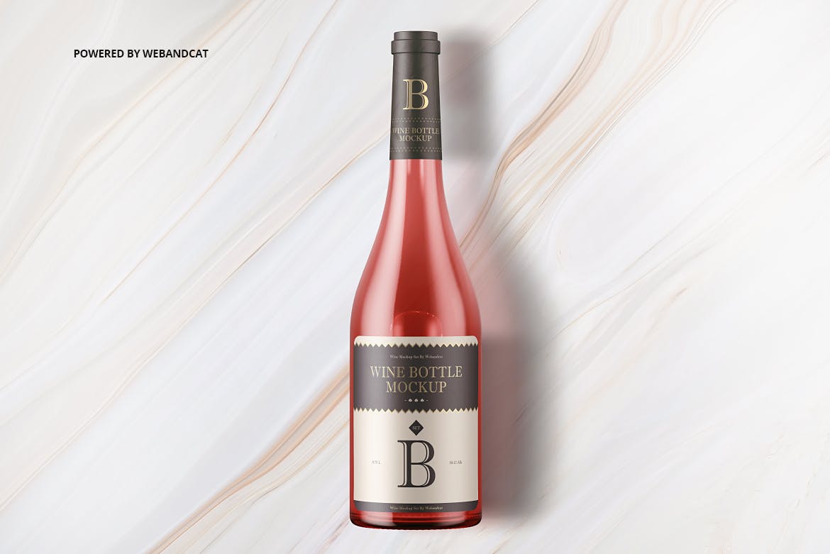 5款葡萄酒瓶样机模板 Wine Bottle Mockup 2_img_2