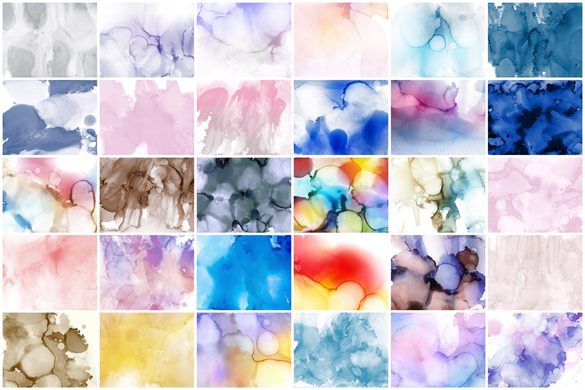 30款抽象手绘多彩水墨水彩背景素材 Phantom Ink Backgrounds Volume 1_img_2