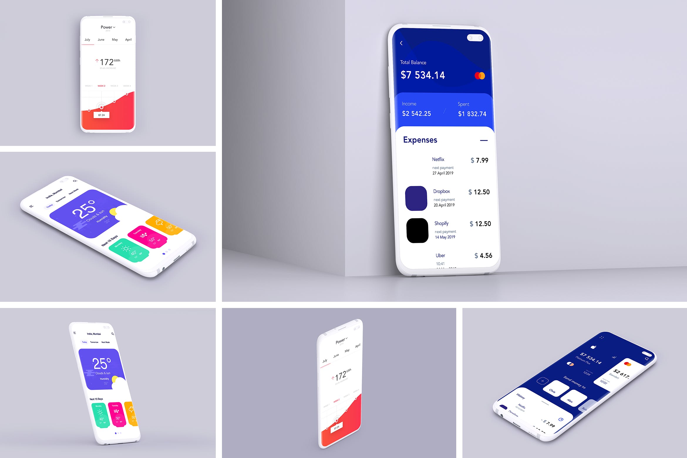 APP UI界面设计三星陶瓷智能手机样机 Clay Mobile Mockup_img_2