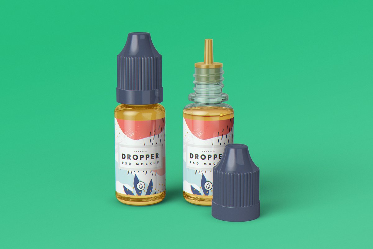 9款滴管瓶外观设计样机模板 E-Juice Vape Dropper Bottle MockUp_img_2