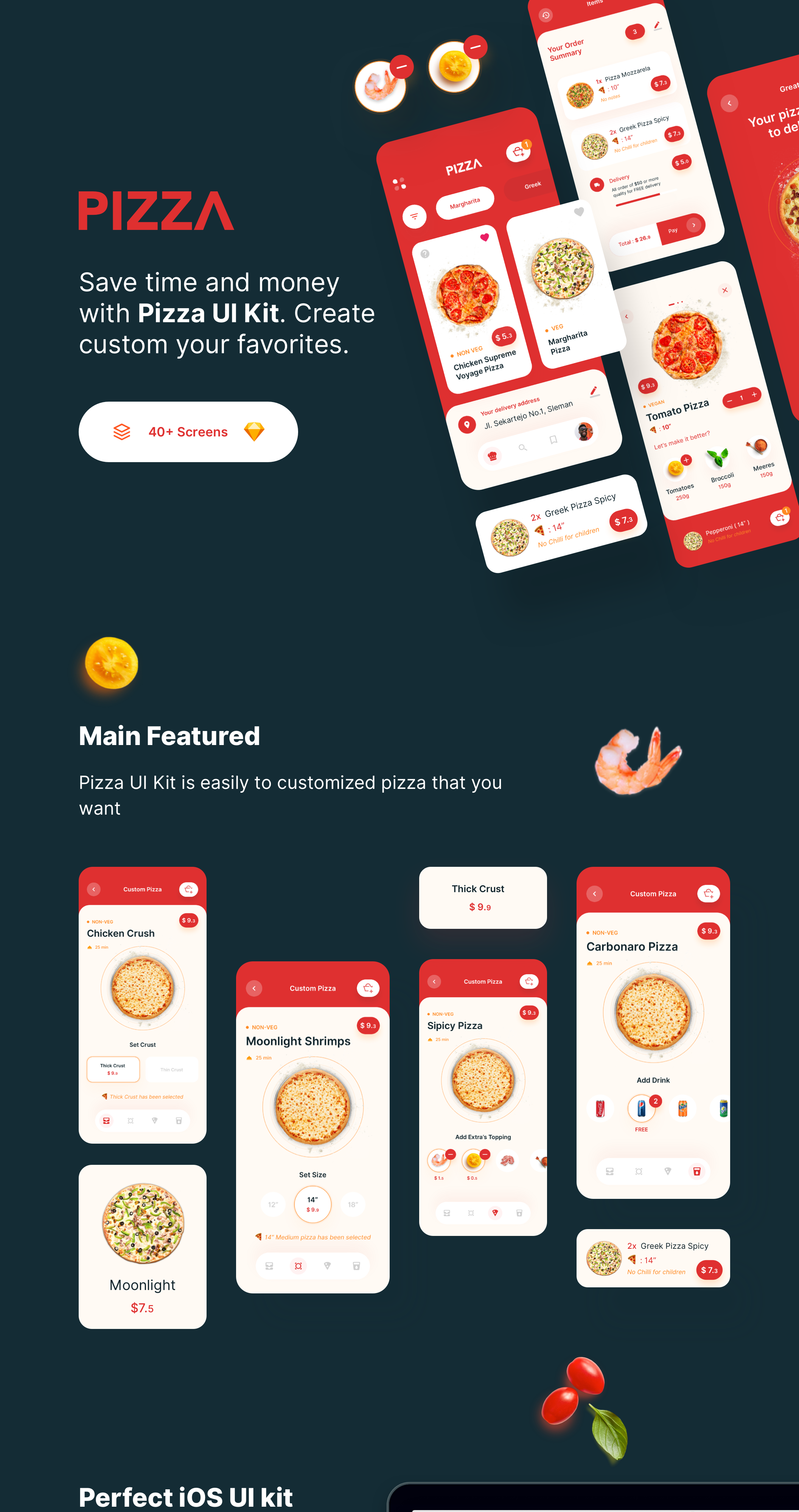 披萨店外卖送餐APP应用程序UI界面设计模板 PIZZA App UI Kit_img_2