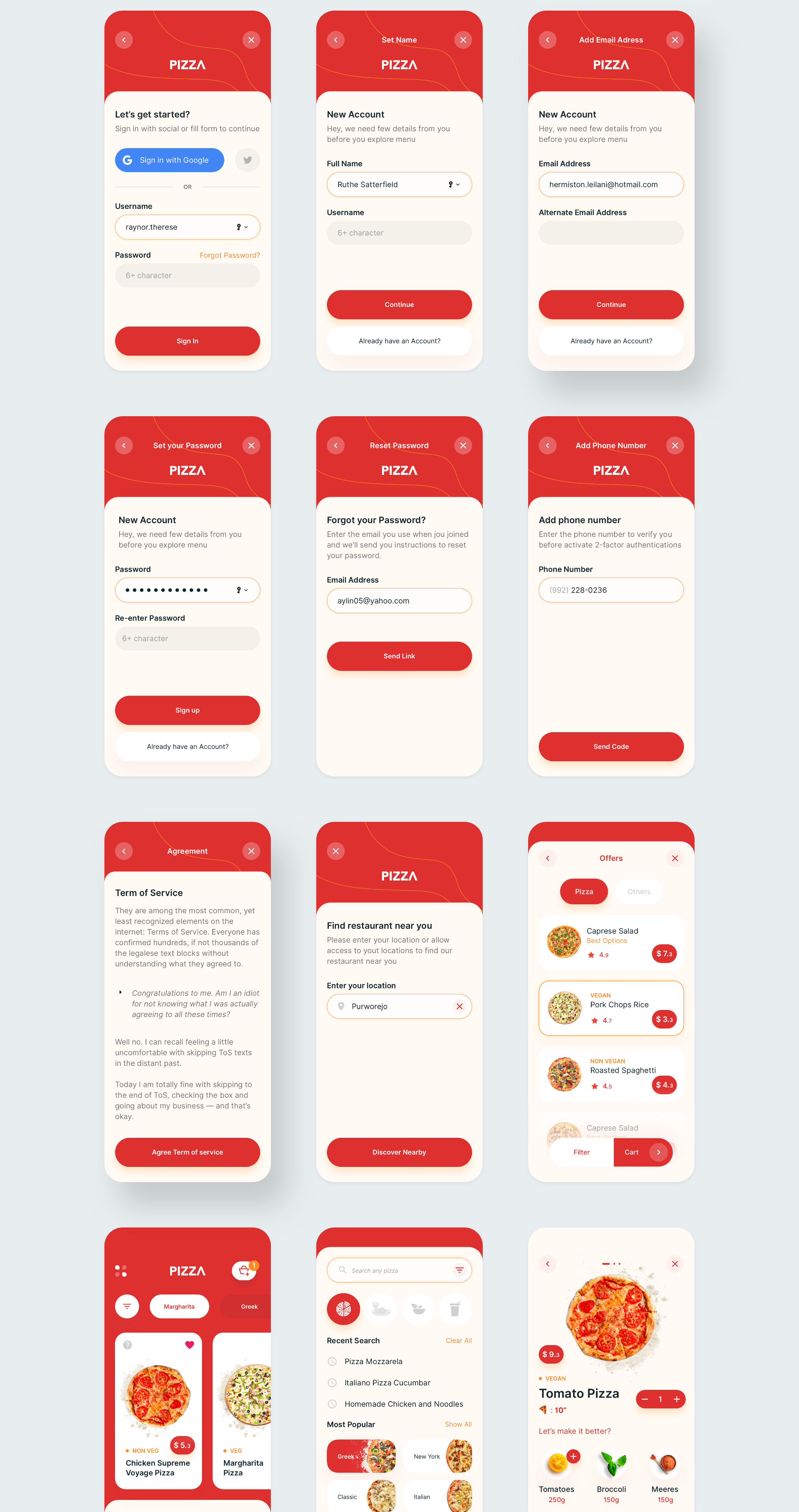 披萨店外卖送餐APP应用程序UI界面设计模板 PIZZA App UI Kit_img_2