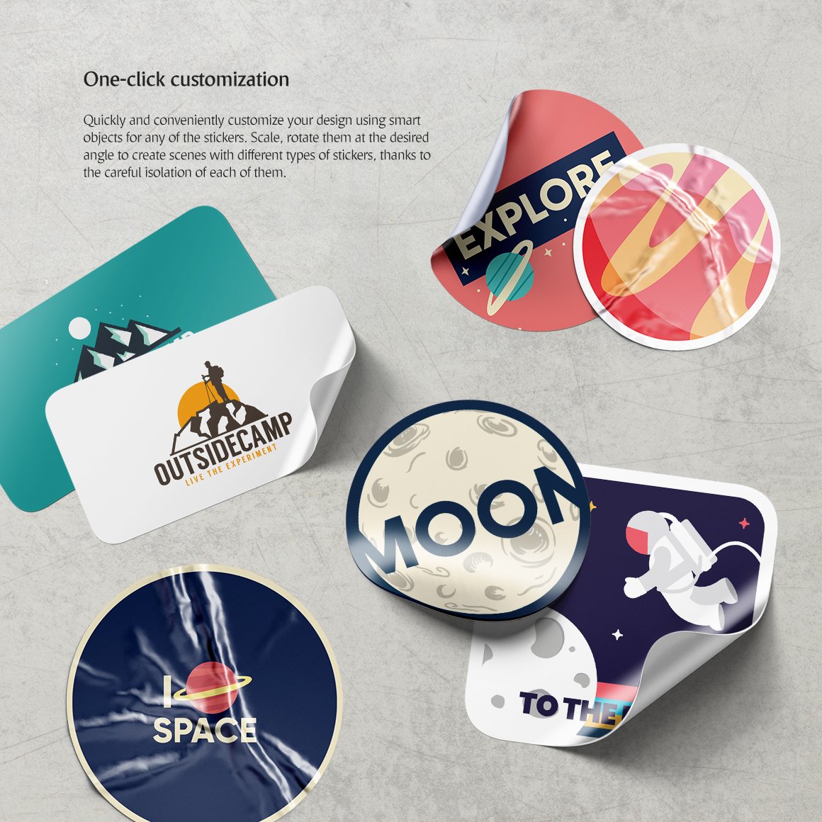 潮流多规格不干胶贴纸PSD样机 Stickers Mockups Set_img_2