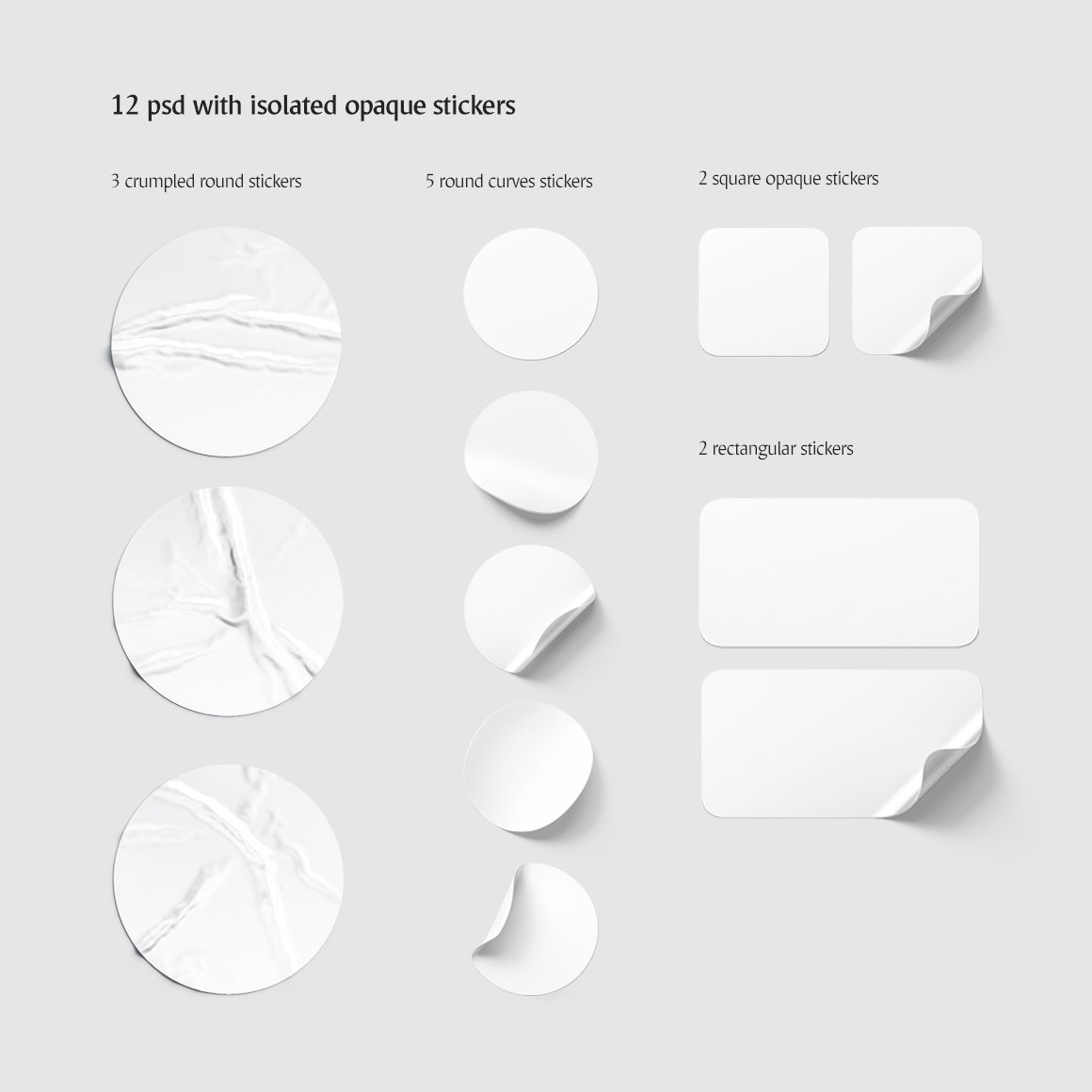 潮流多规格不干胶贴纸PSD样机 Stickers Mockups Set_img_2
