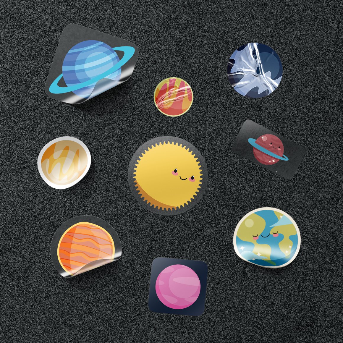 潮流多规格不干胶贴纸PSD样机 Stickers Mockups Set_img_2
