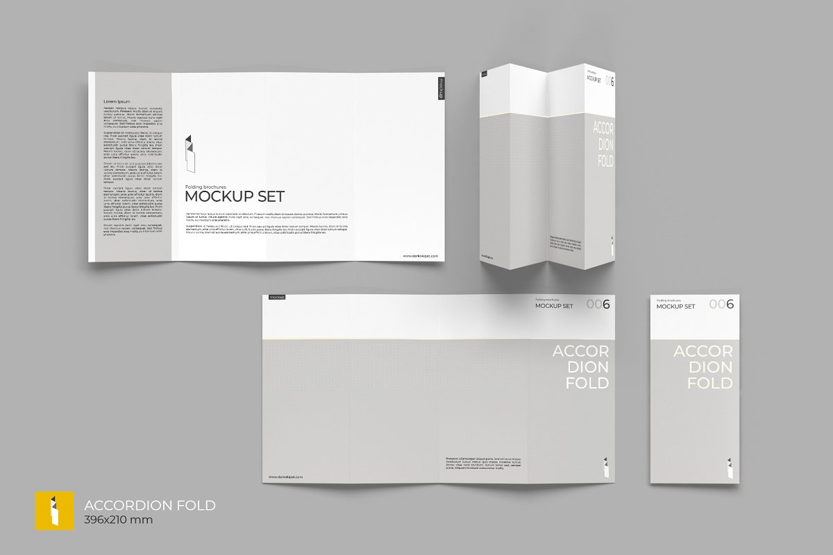 多角度折叠小册子样机模板 Folding Brochure Mockup Set_img_2