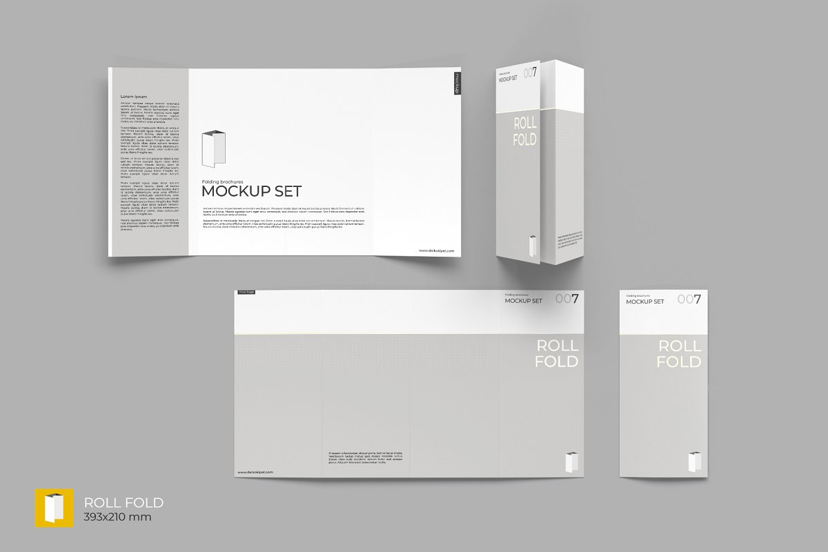 多角度折叠小册子样机模板 Folding Brochure Mockup Set_img_2