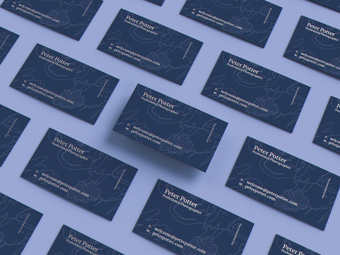 现代时尚商务名片设计展示样机模板 Business Card MockUp v2_img_2