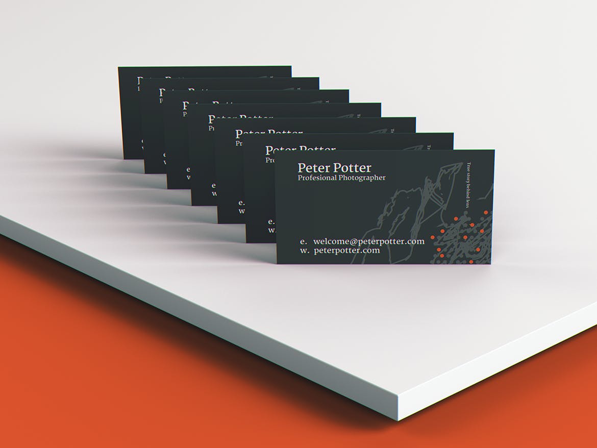 现代时尚商务名片设计展示样机模板 Business Card MockUp v2_img_2