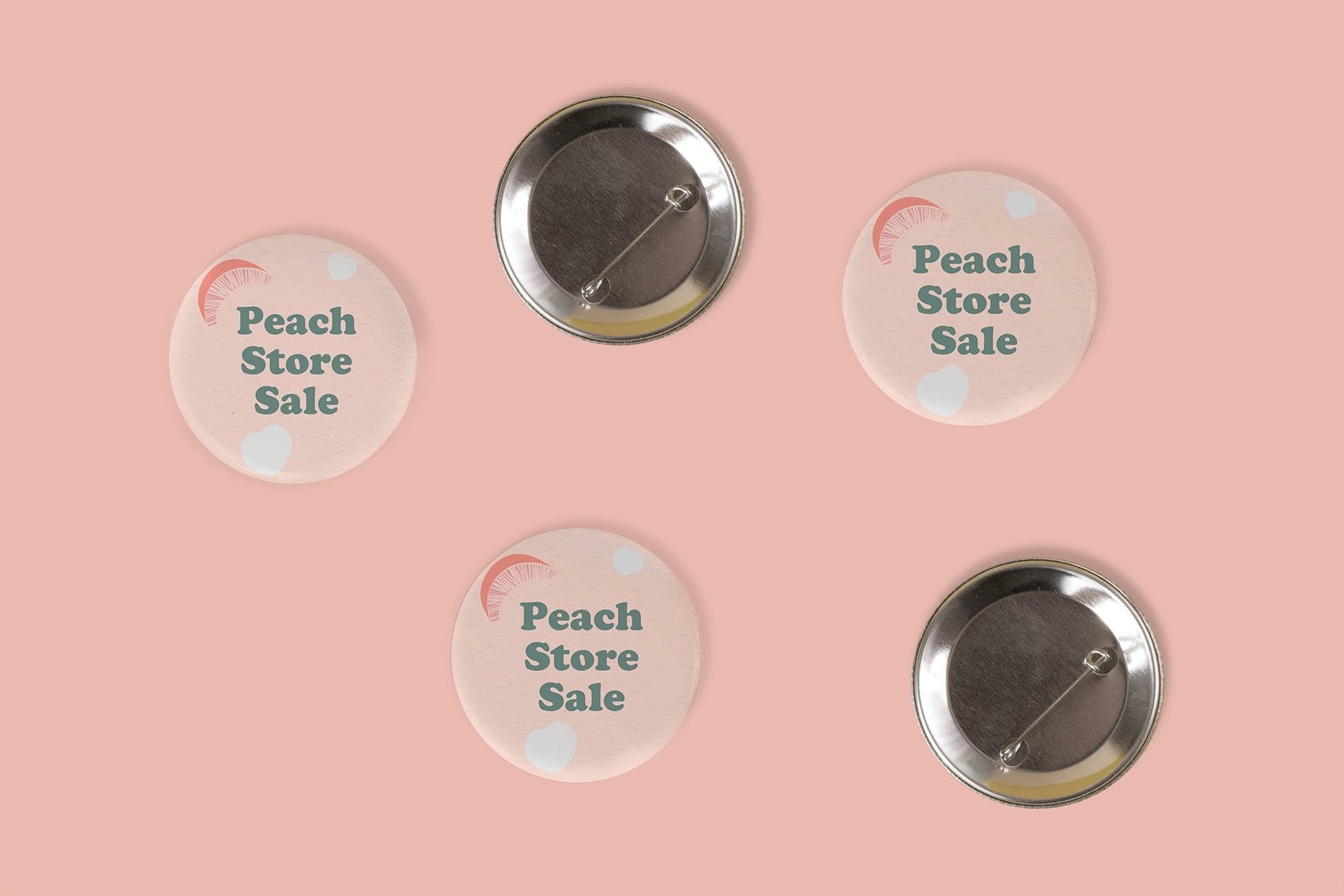 简约胸牌胸针设计展示样机模板 Pin Buttons Mockup_img_2