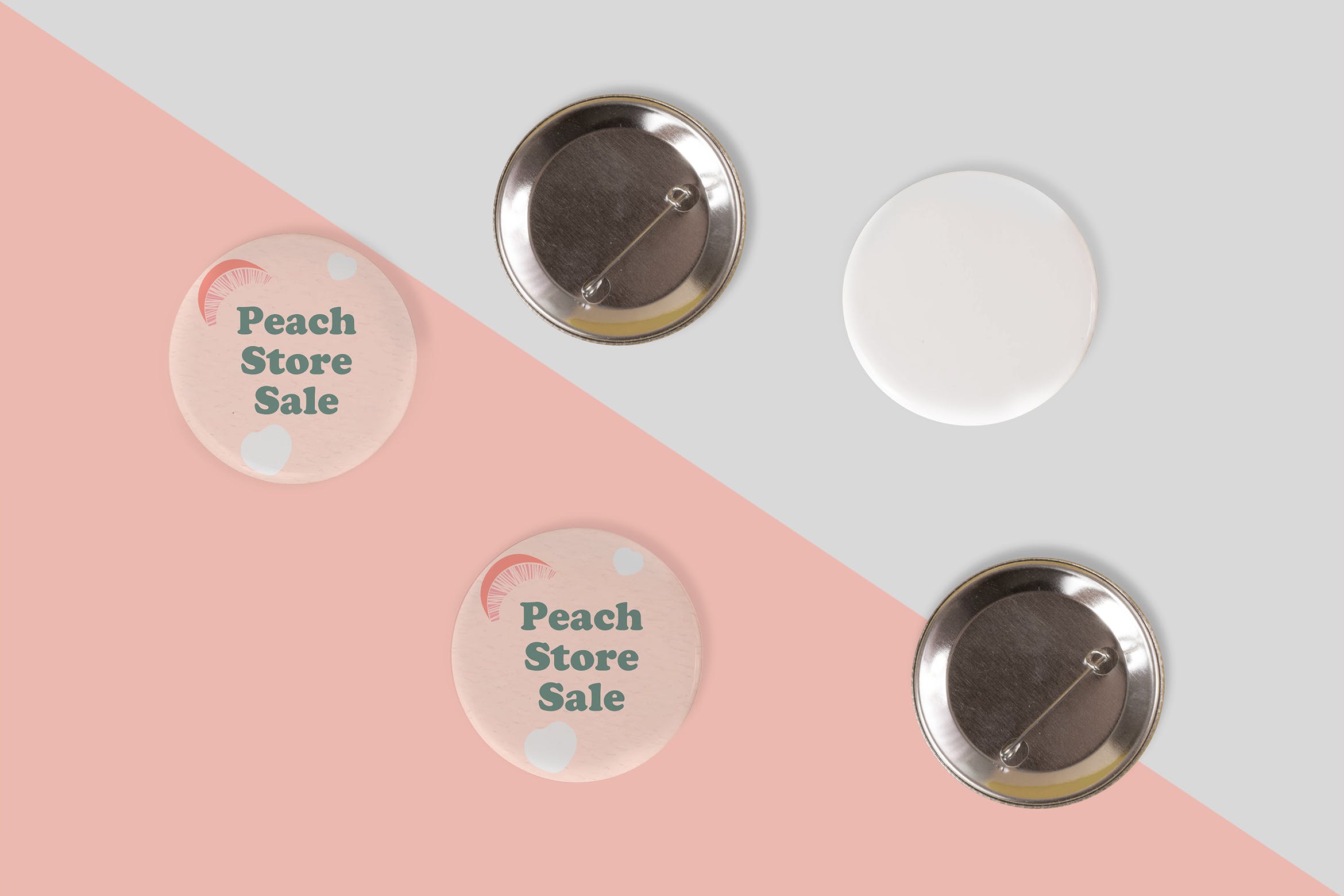 简约胸牌胸针设计展示样机模板 Pin Buttons Mockup_img_2