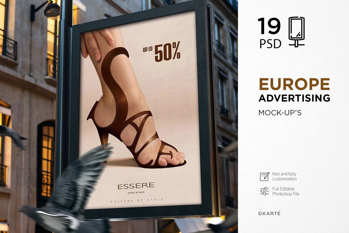 19款户外海报广告灯箱样机模板 Europe Advertising Mockup_img_2