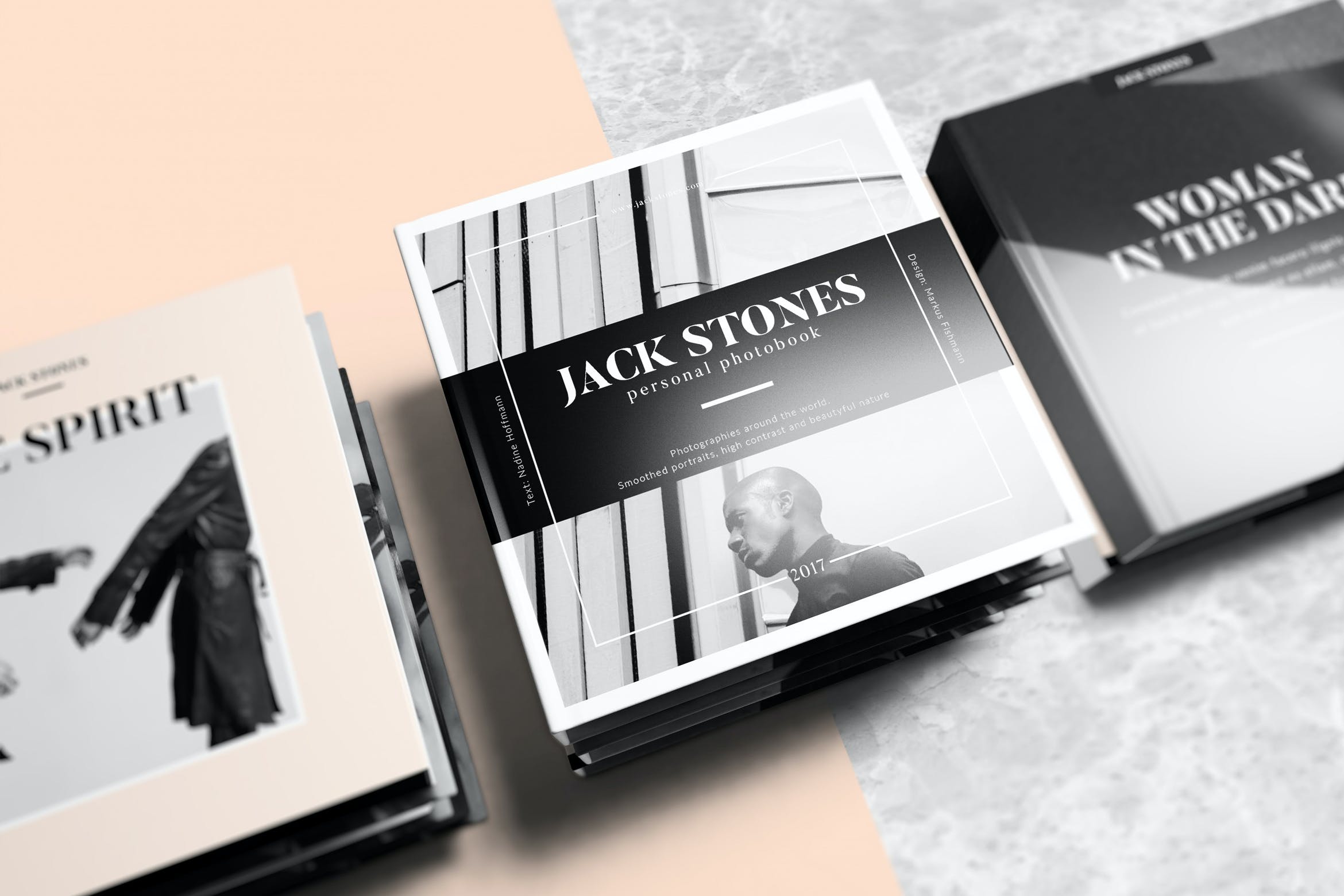 多角度方形书籍画册样机模板 Square Book Mockup_img_2