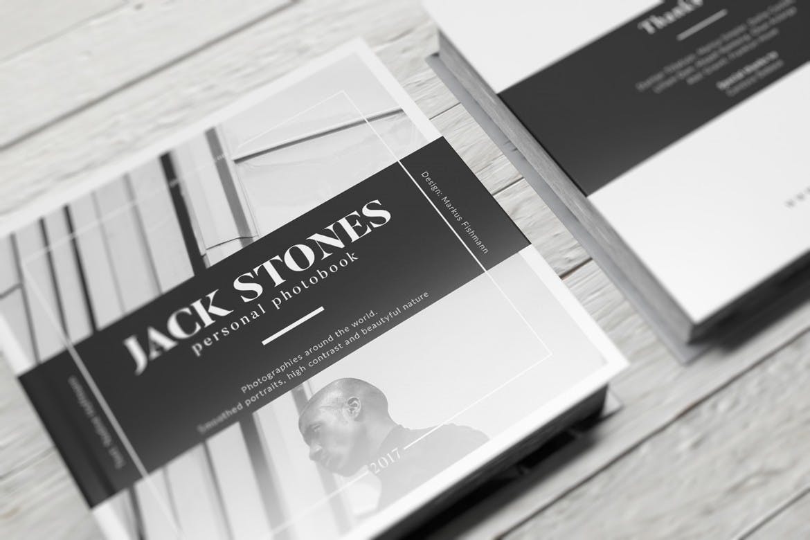 多角度方形书籍画册样机模板 Square Book Mockup_img_2