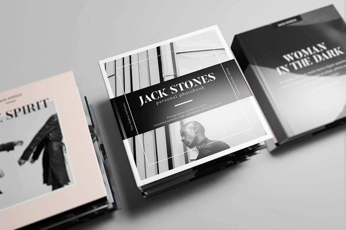 多角度方形书籍画册样机模板 Square Book Mockup_img_2
