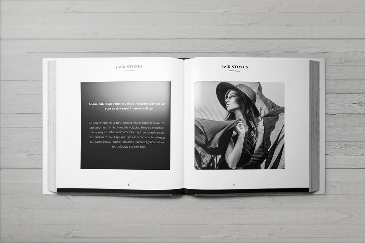 多角度方形书籍画册样机模板 Square Book Mockup_img_2
