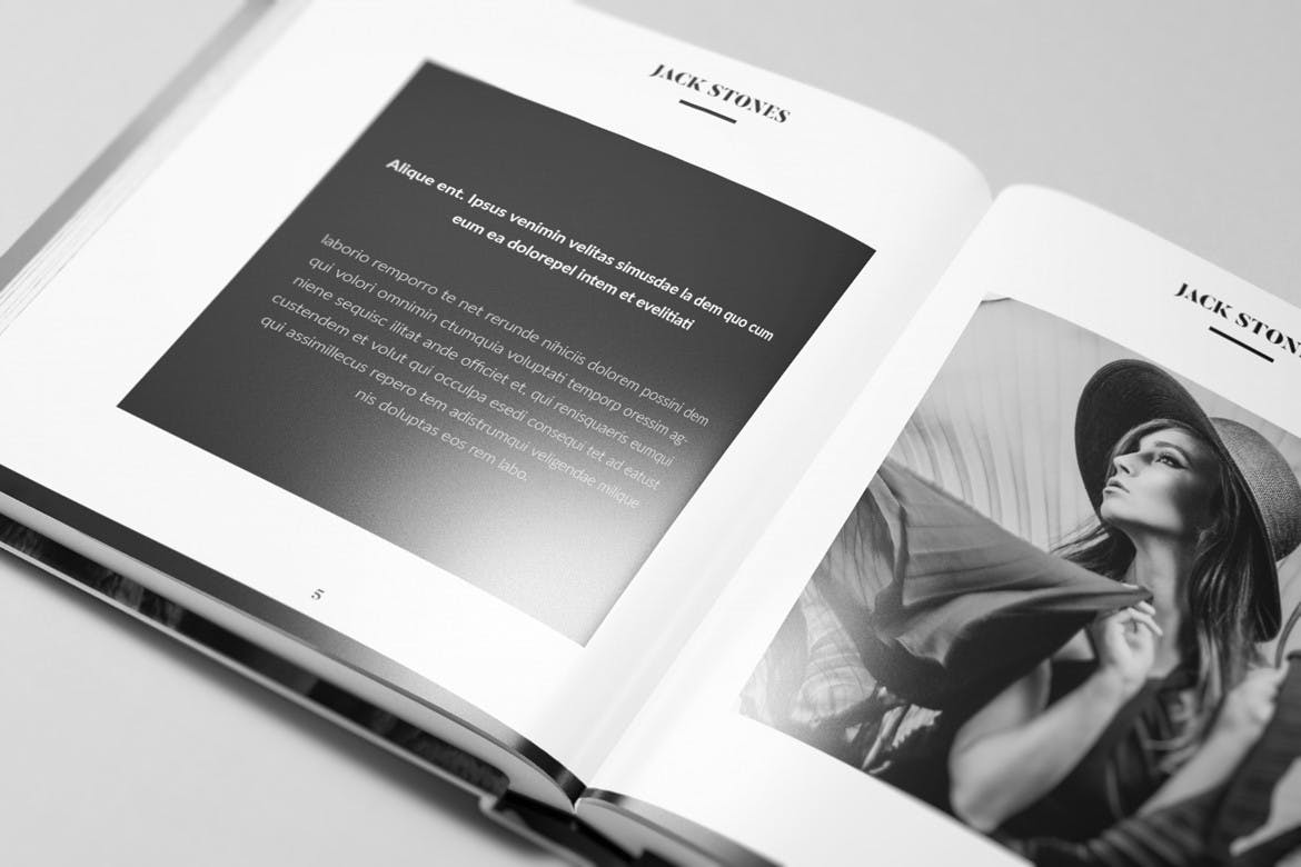 多角度方形书籍画册样机模板 Square Book Mockup_img_2