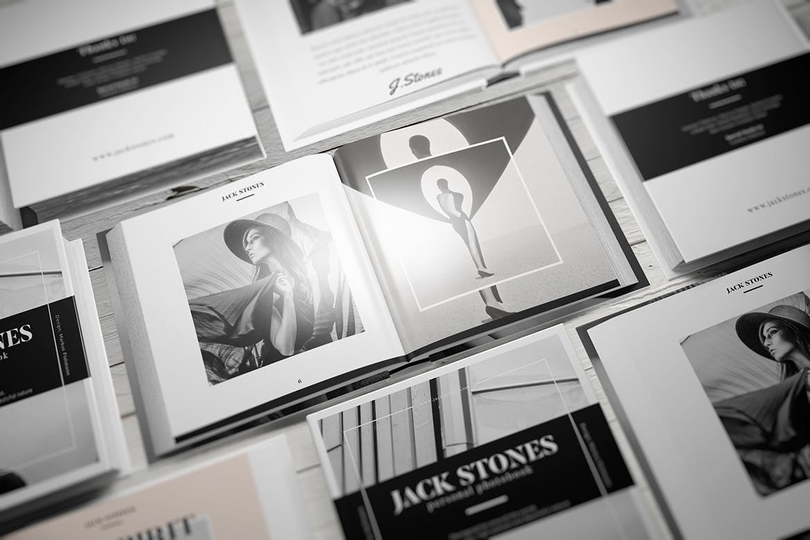 多角度方形书籍画册样机模板 Square Book Mockup_img_2