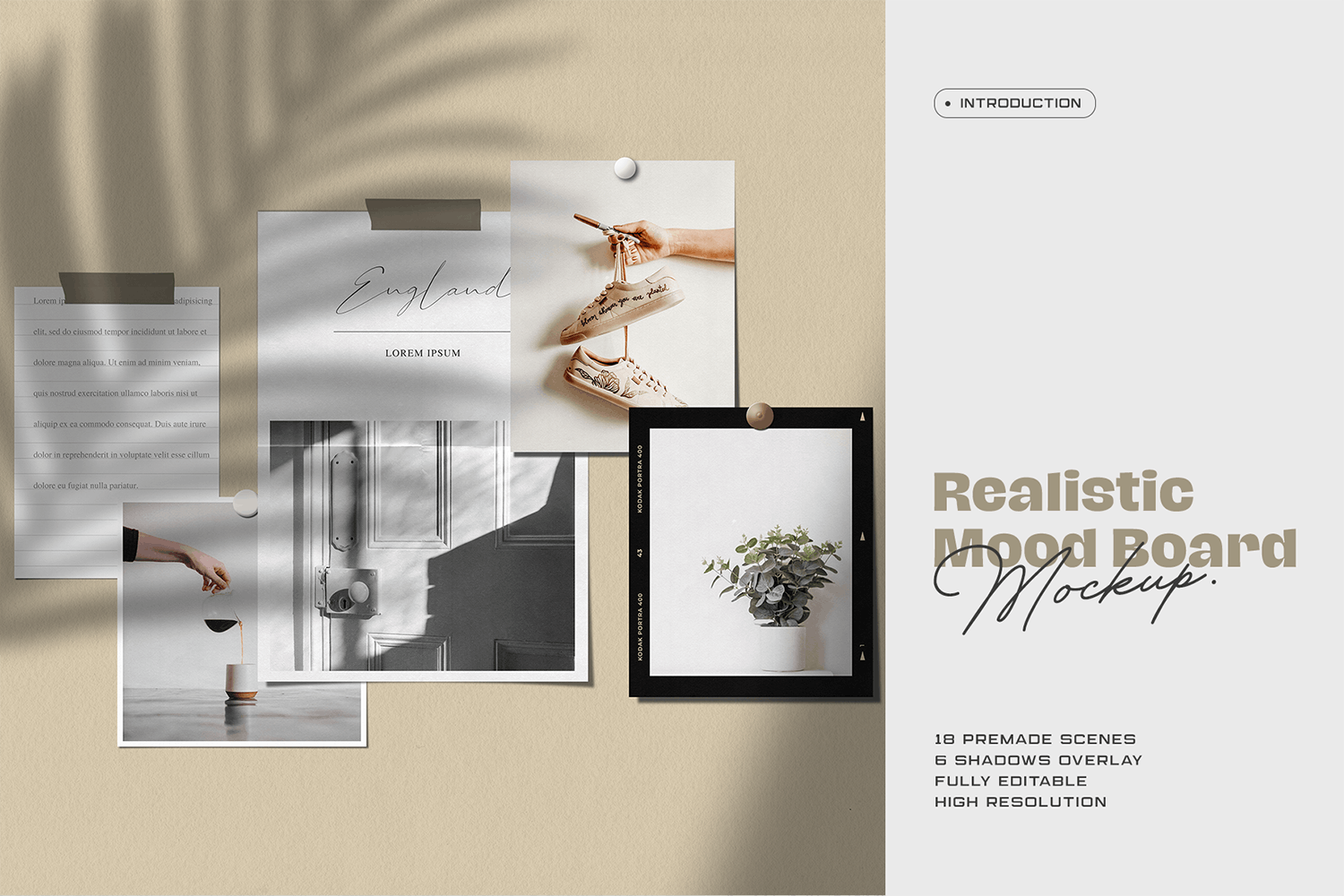 潮流社交新媒体剪贴相片PSD样机模板 Moodboard Mockup Kit_img_2