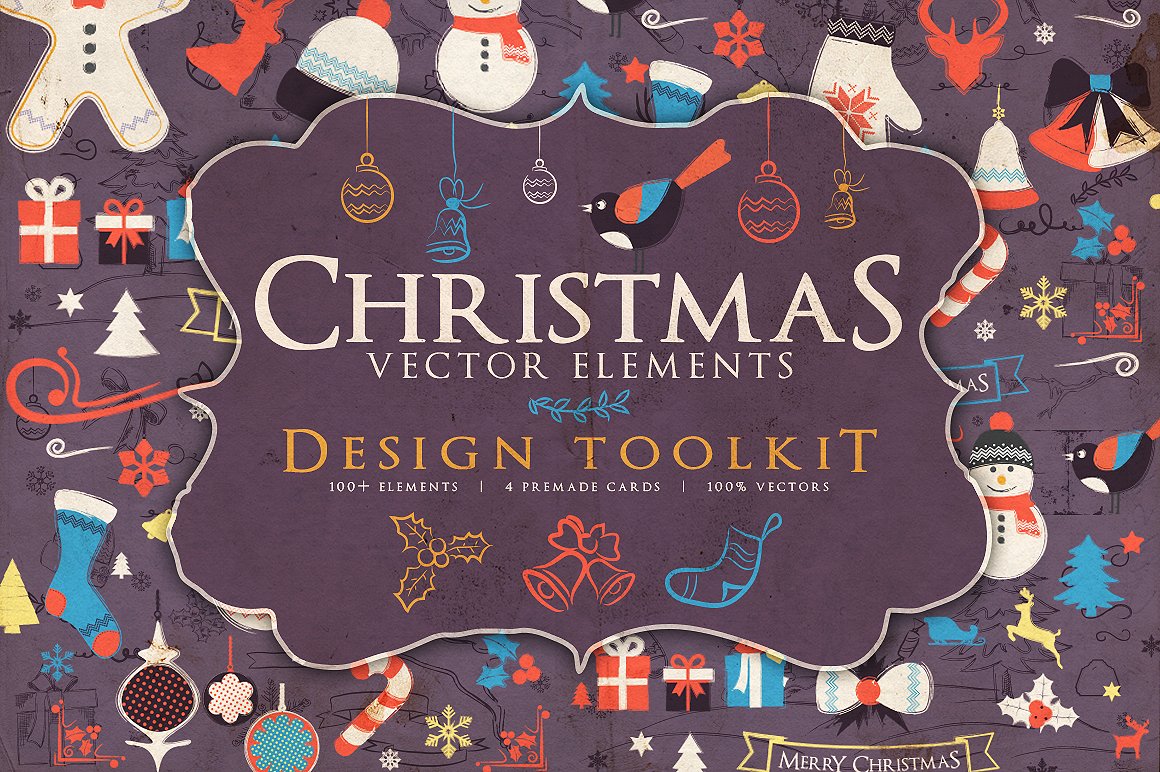 潮流圣诞节元素矢量图形素材 Christmas Elements Toolkit_img_2