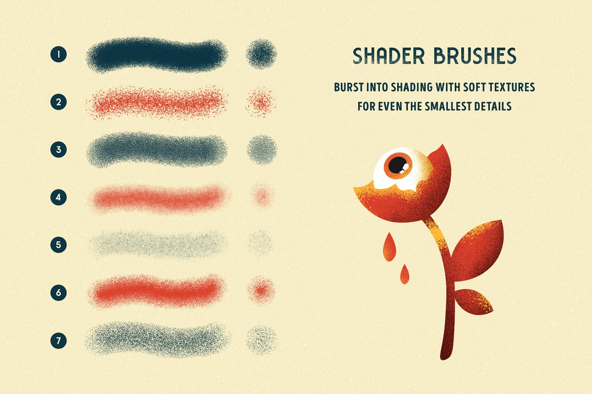 35种着色绘画Affinity笔刷 Shader Brushes For Affinity_img_2