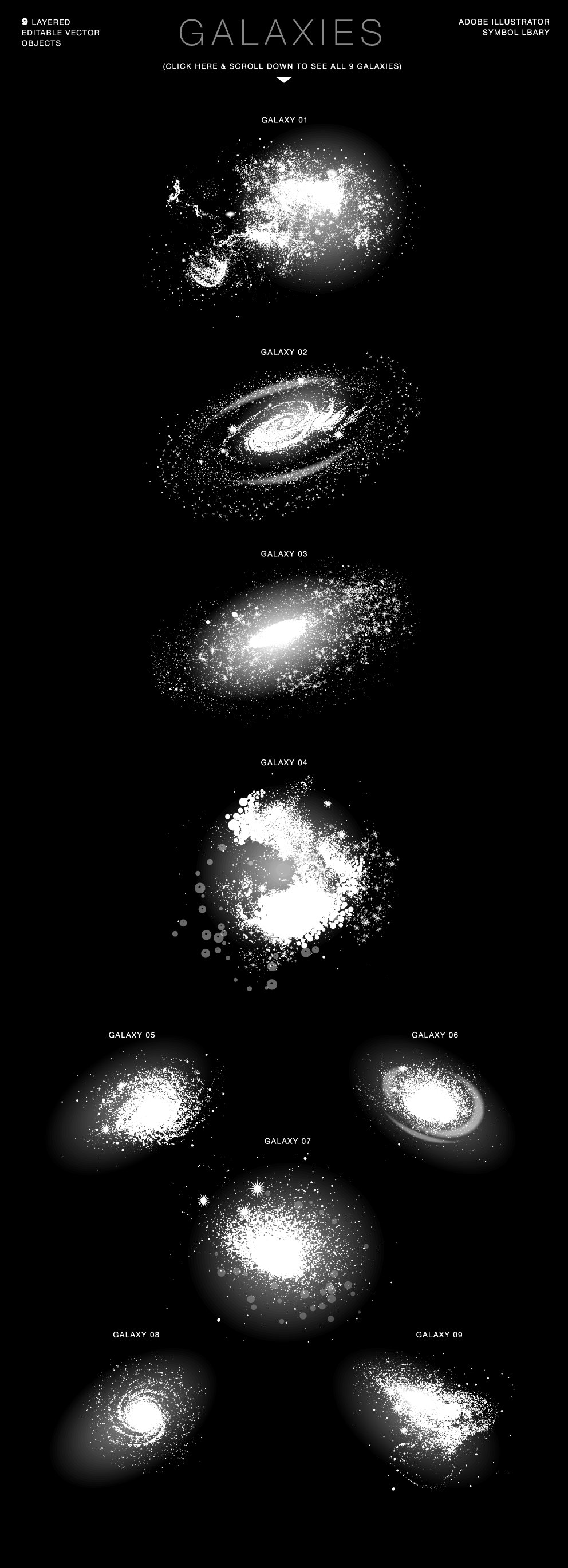 复古宇宙太空科幻漫画矢量图形AI&PS笔刷 Cosmic Vector Bundle_img_2