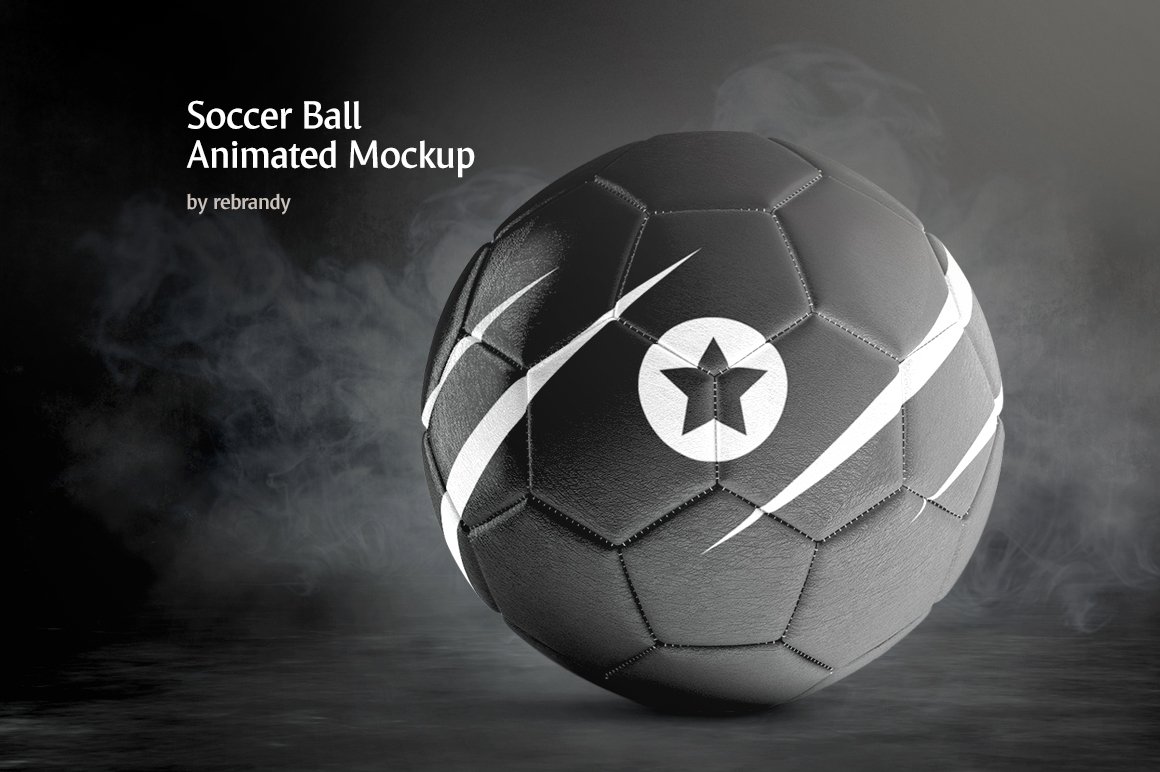 体育足球外观设计360度样机模板 Soccer Ball Animated Mockup_img_2