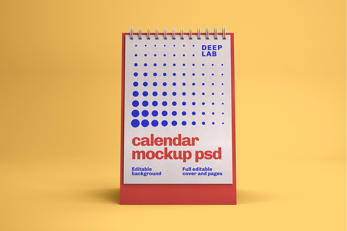 22款竖版台历日历PSD样机模板 Desk Calendar Mockup_img_2