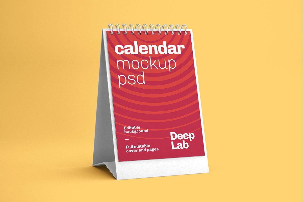 22款竖版台历日历PSD样机模板 Desk Calendar Mockup_img_2