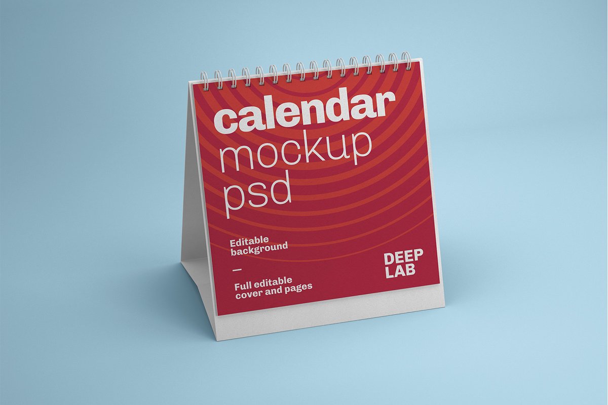 22款竖版台历日历PSD样机模板 Desk Calendar Mockup_img_2