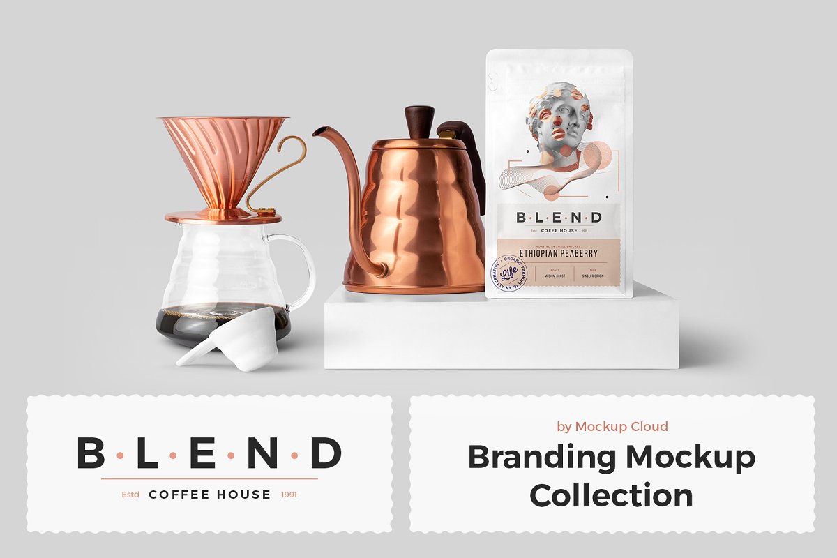 32个咖啡品牌VI设计展示场景PSD样机素材模板 Blend – Coffeehouse Branding Mockup_img_2