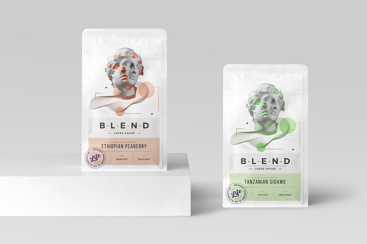 32个咖啡品牌VI设计展示场景PSD样机素材模板 Blend – Coffeehouse Branding Mockup_img_2