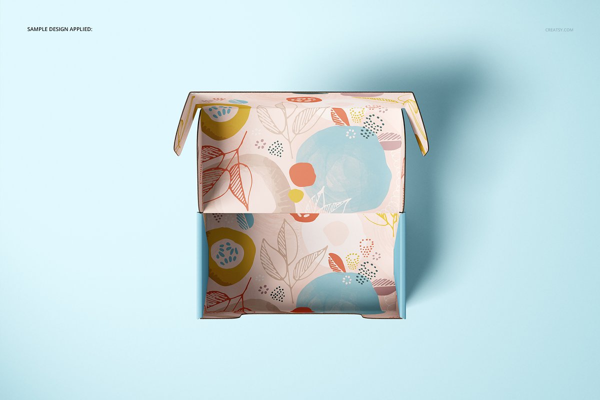 方形快递产品包装盒PSD样机 Tuck Mailer Box Mockup_img_2