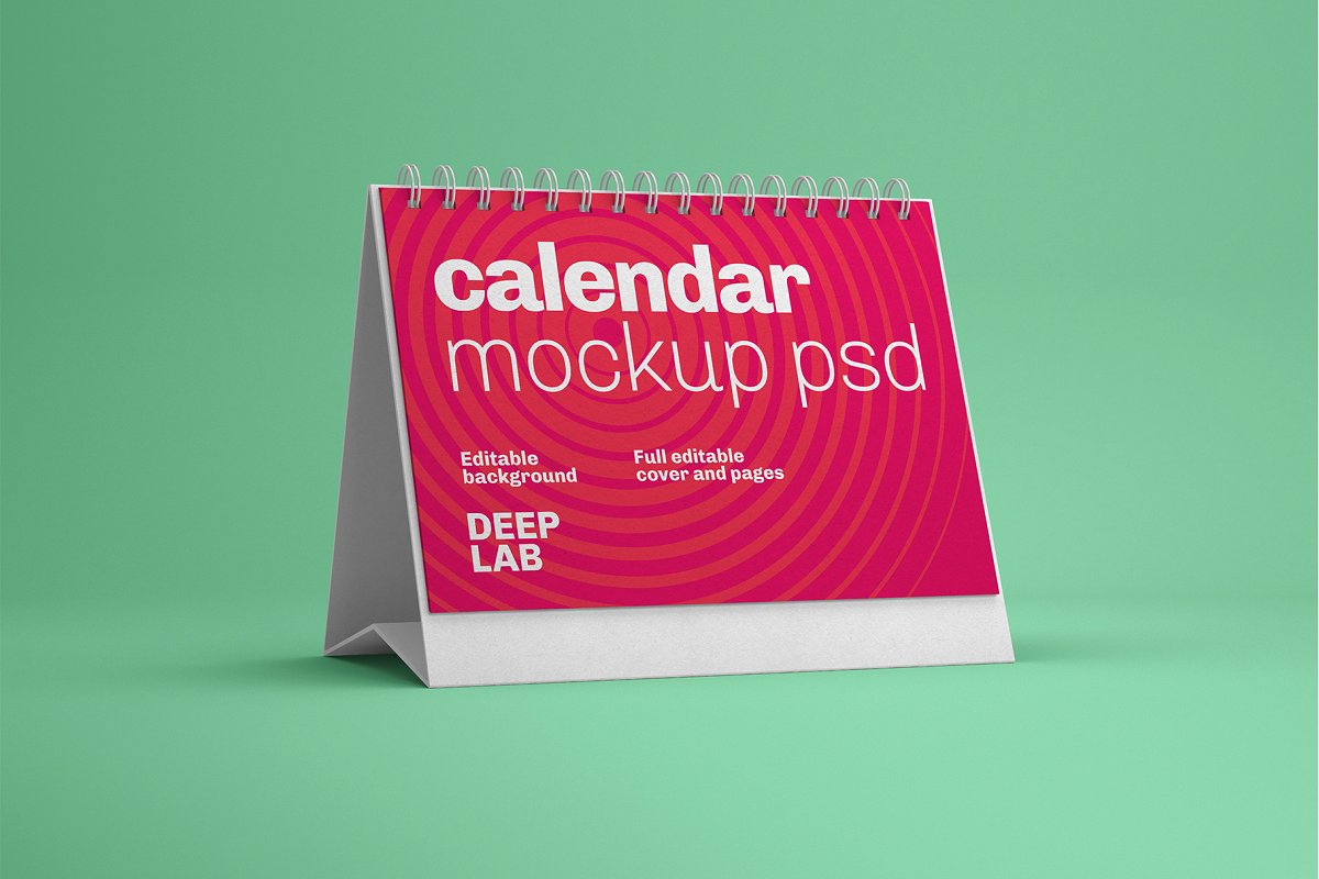 22款竖版台历日历PSD样机模板 Desk Calendar Mockup_img_2