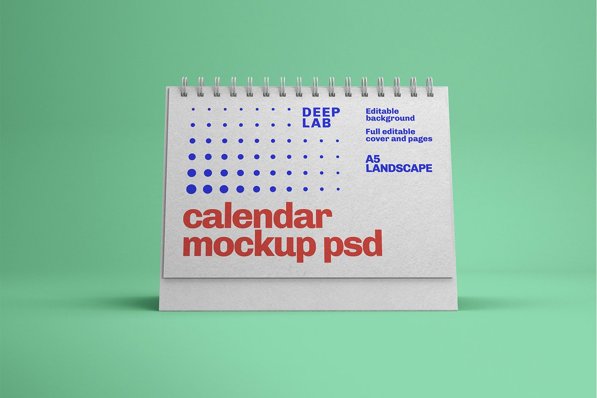 22款竖版台历日历PSD样机模板 Desk Calendar Mockup_img_2