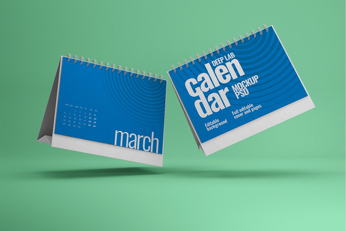 22款竖版台历日历PSD样机模板 Desk Calendar Mockup_img_2