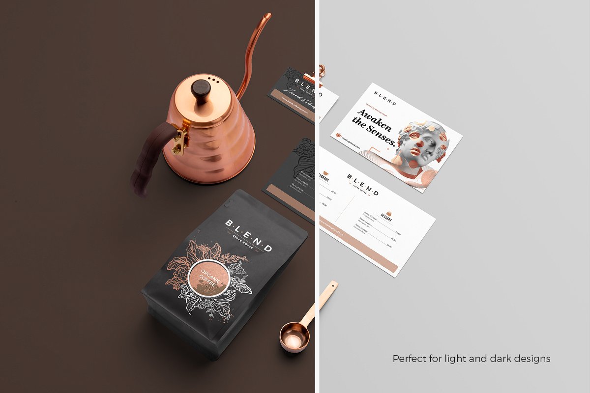 32个咖啡品牌VI设计展示场景PSD样机素材模板 Blend – Coffeehouse Branding Mockup_img_2