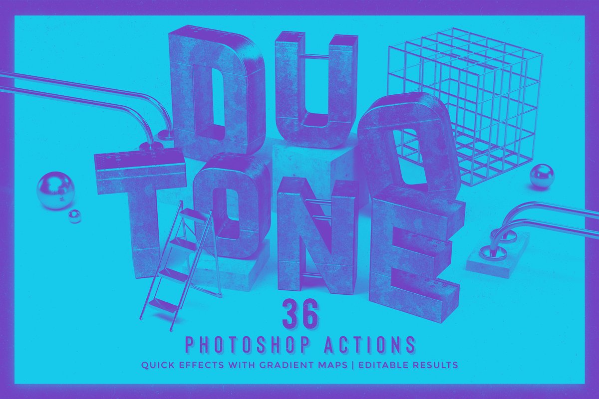 36个双色调照片处理效果PS动作 Duotone Photoshop Actions_img_2