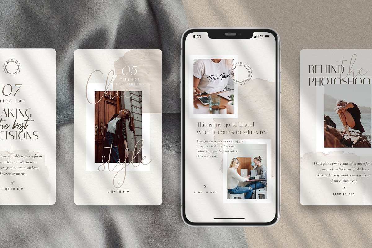 30个潮流Instagram推广设计PSD海报模板 Elodie - Instagram Story Templates_img_2
