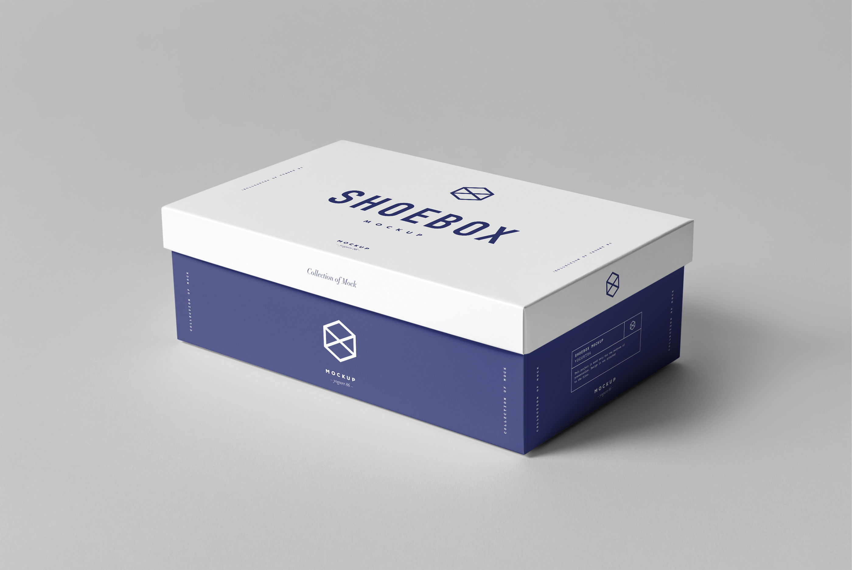 长方体鞋盒外观设计效果图样机模板 Shoe Box Mockup_img_2