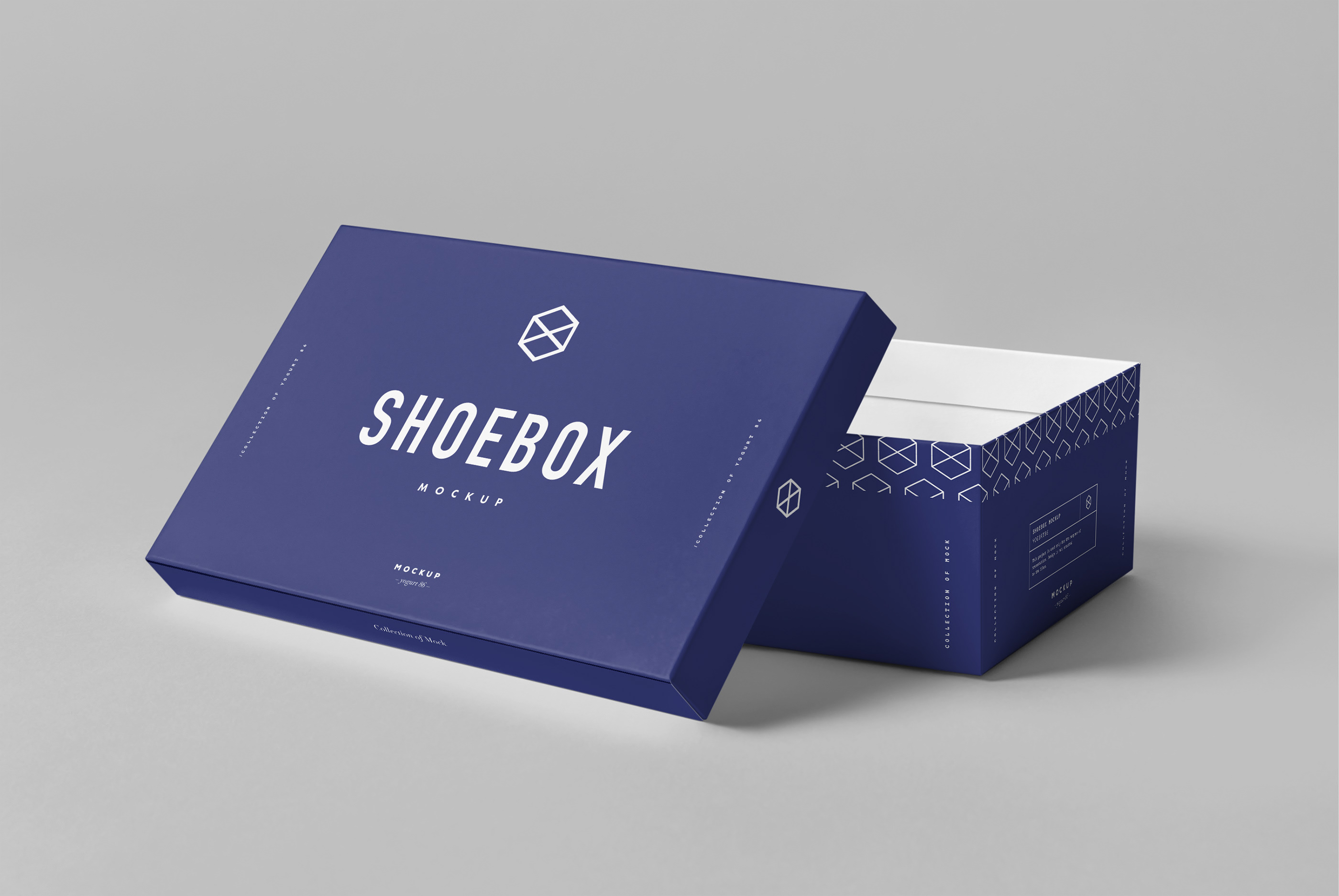 长方体鞋盒外观设计效果图样机模板 Shoe Box Mockup_img_2
