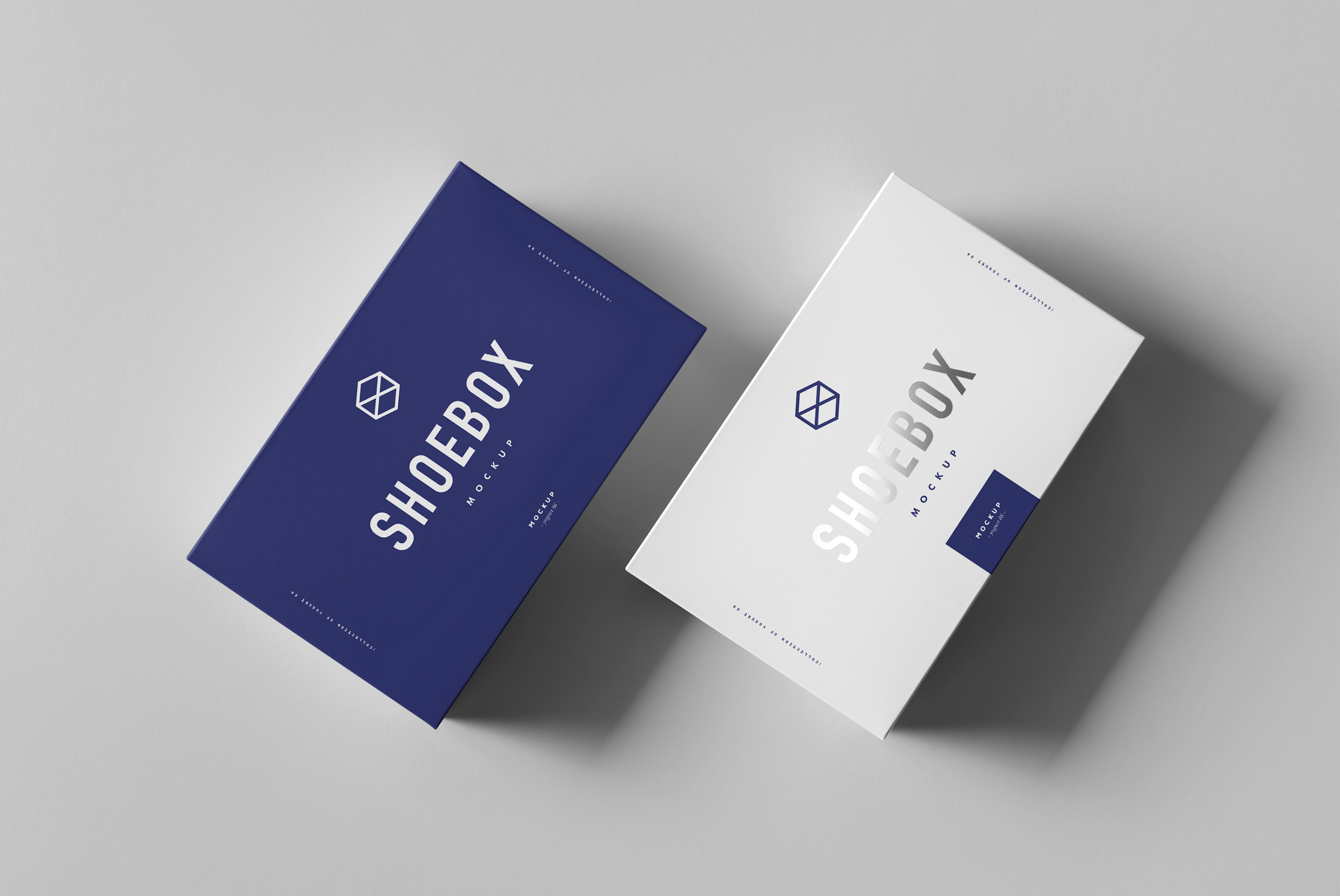 长方体鞋盒外观设计效果图样机模板 Shoe Box Mockup_img_2