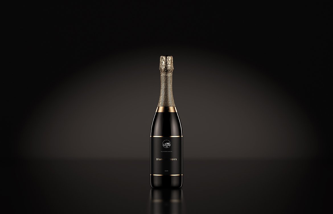 香槟酒瓶外观设计效果图样机模板 Champagne Bottle Mockup_img_2