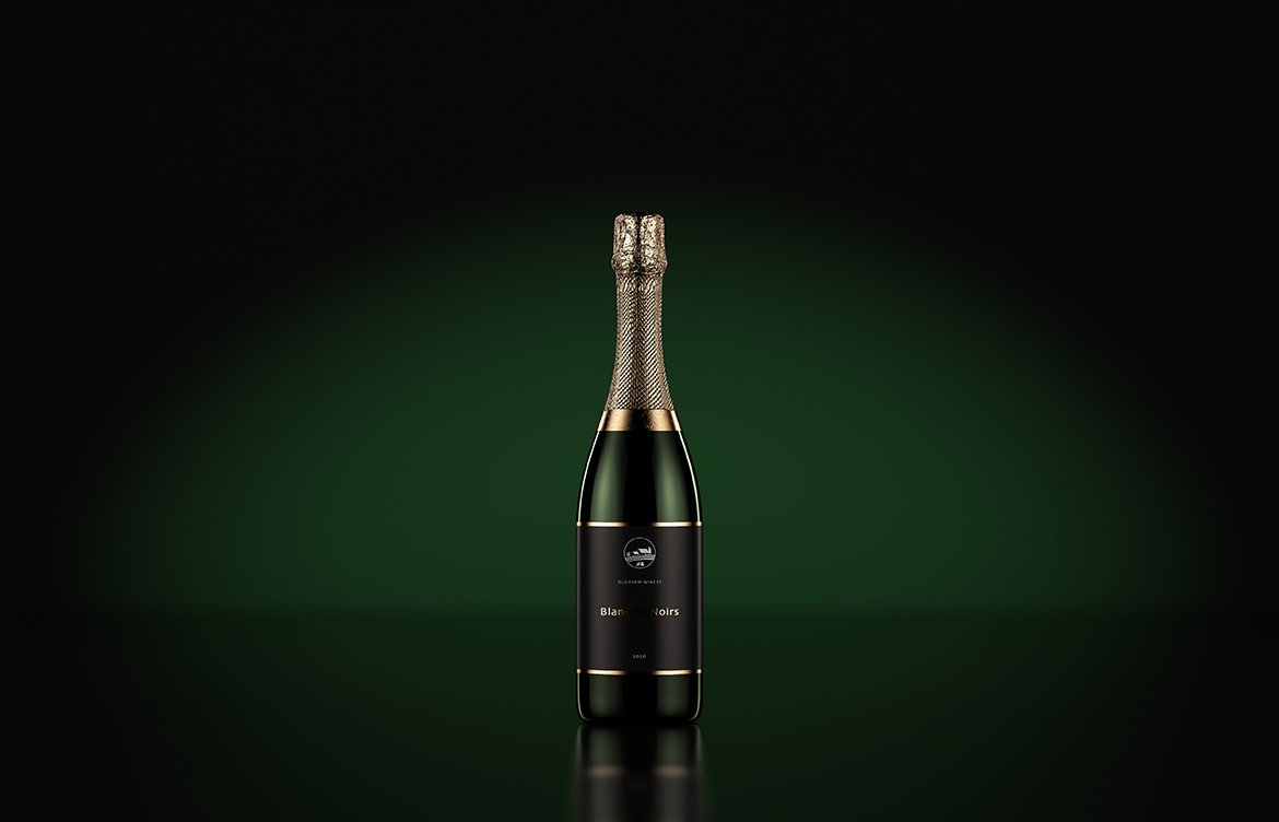 香槟酒瓶外观设计效果图样机模板 Champagne Bottle Mockup_img_2