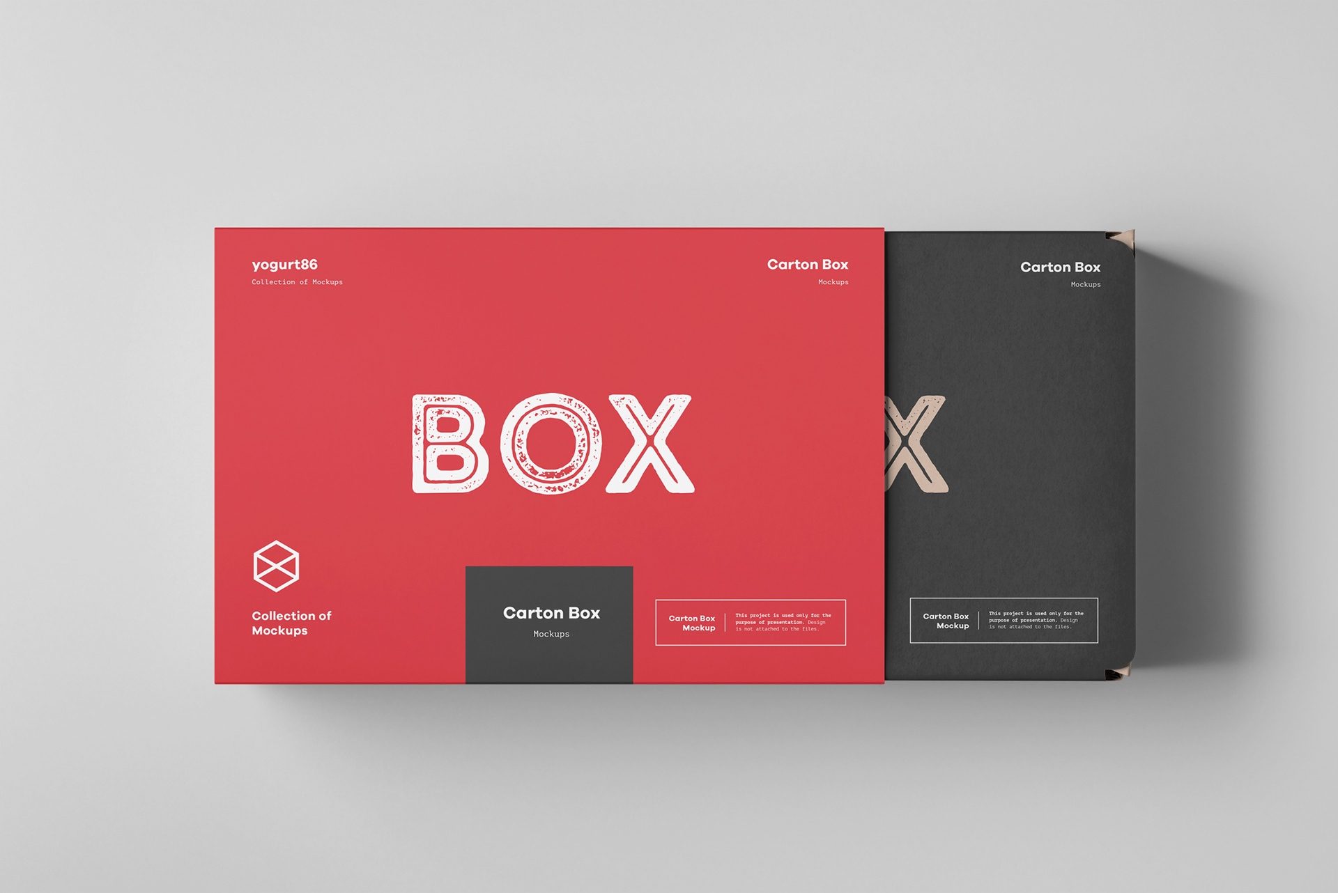 方形产品包装纸箱外观设计展示样机模板 Carton Box Mockup 235x160x70​​​​​​​ & Wrapper_img_2