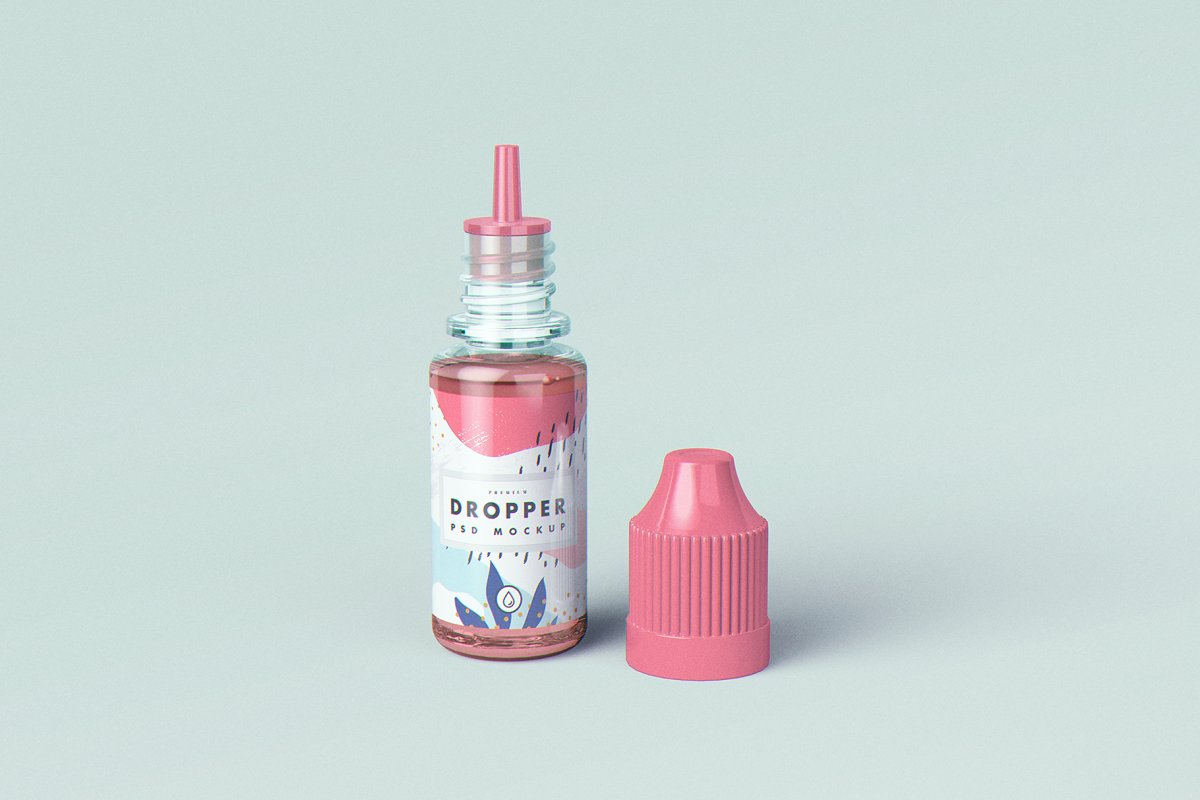 9个药物滴管瓶包装盒设计展示样机模板 Vape Dropper Bottle MockUp_img_2